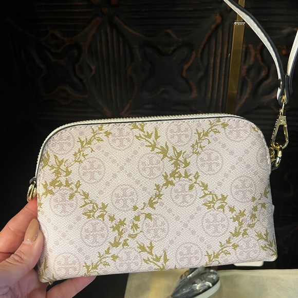 Tory Burch Olive Green & Light Purple Wristlet w/ Long Crossbody Strap NWT - Picture 14 of 15